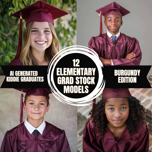 12 AI-Generated Elementary School Graduate Stock Images